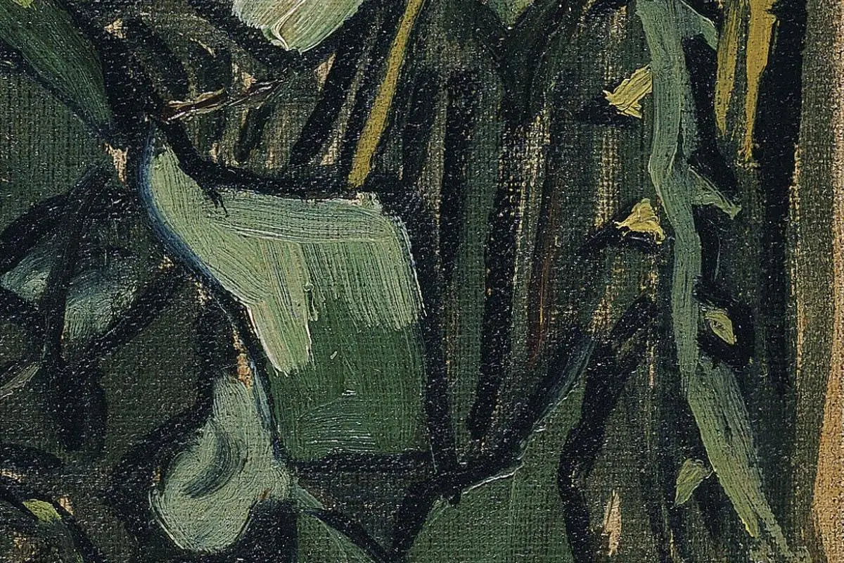 梵高花卉画作品《玫瑰和甲虫》高清大图局部细节 (10)