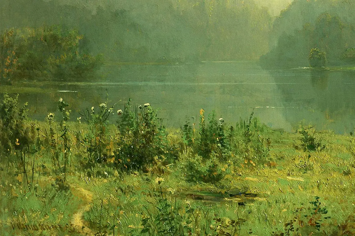 希施金风景画《雾蒙蒙的早晨》局部 (1)