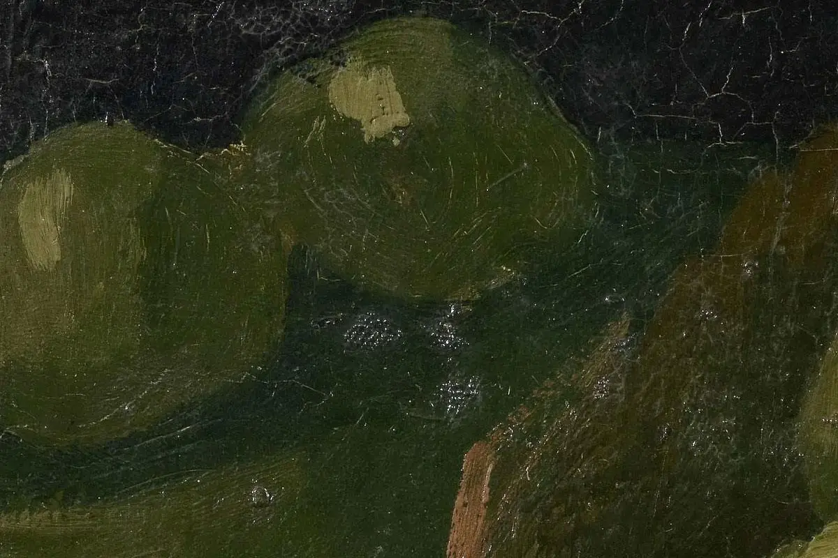 梵高作品《一篮苹果的静物》高清大图局部细节 (5)