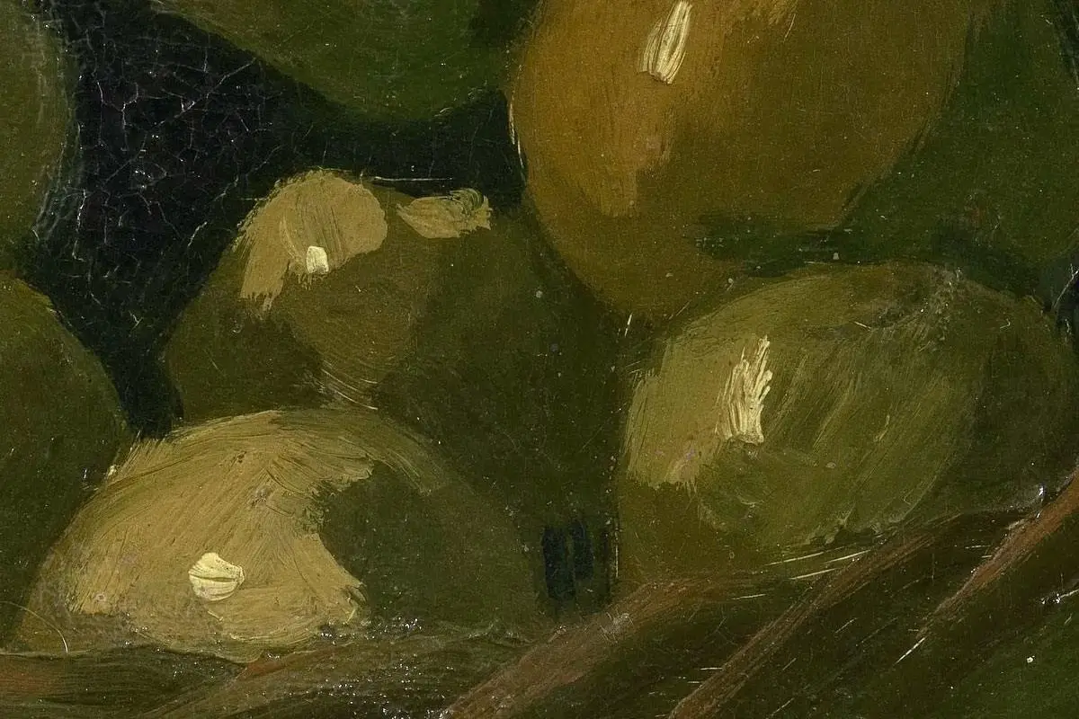 梵高作品《一篮苹果的静物》高清大图局部细节 (2)