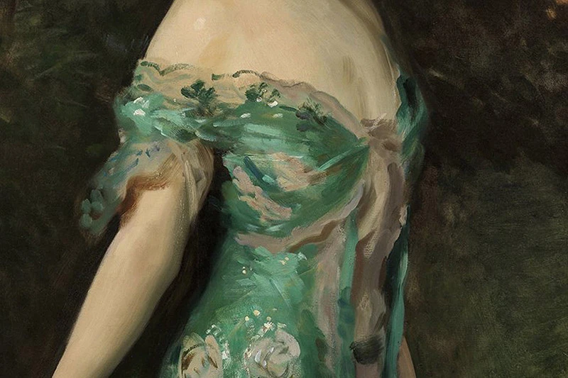 萨金特油画人物肖像《萨瑟兰公爵夫人》局部 (2)