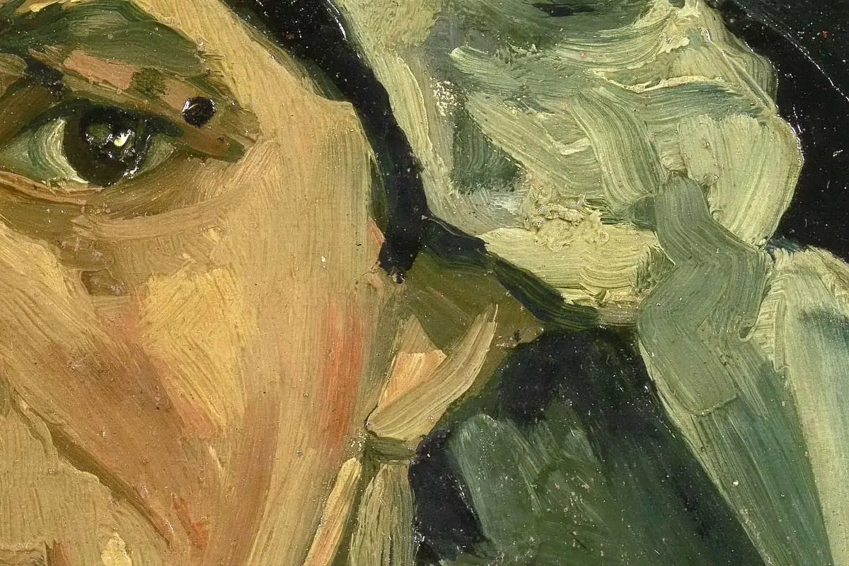 梵高油画头像习作《女人头像》局部 (3)