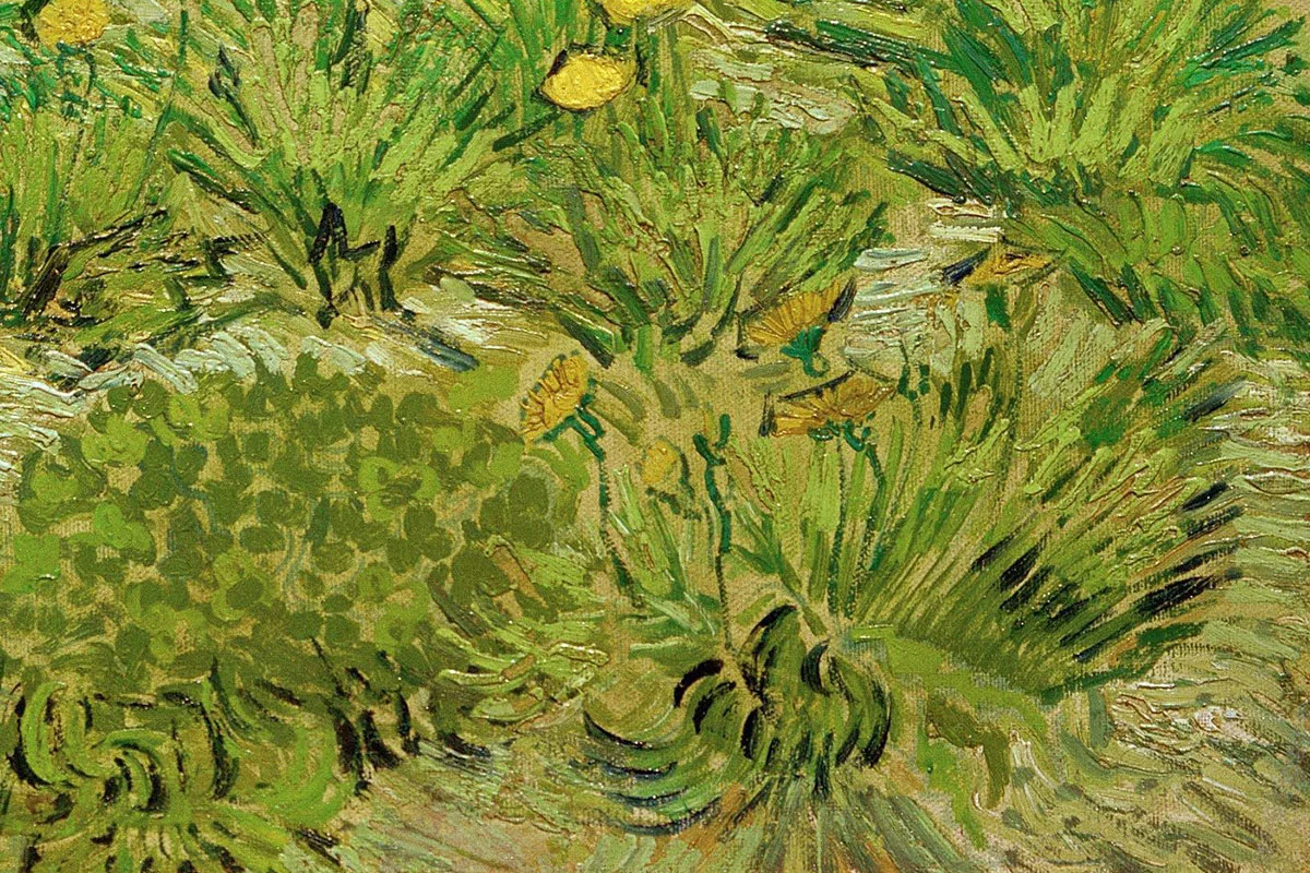 梵高作品《长满蒲公英的田野》局部 (3)