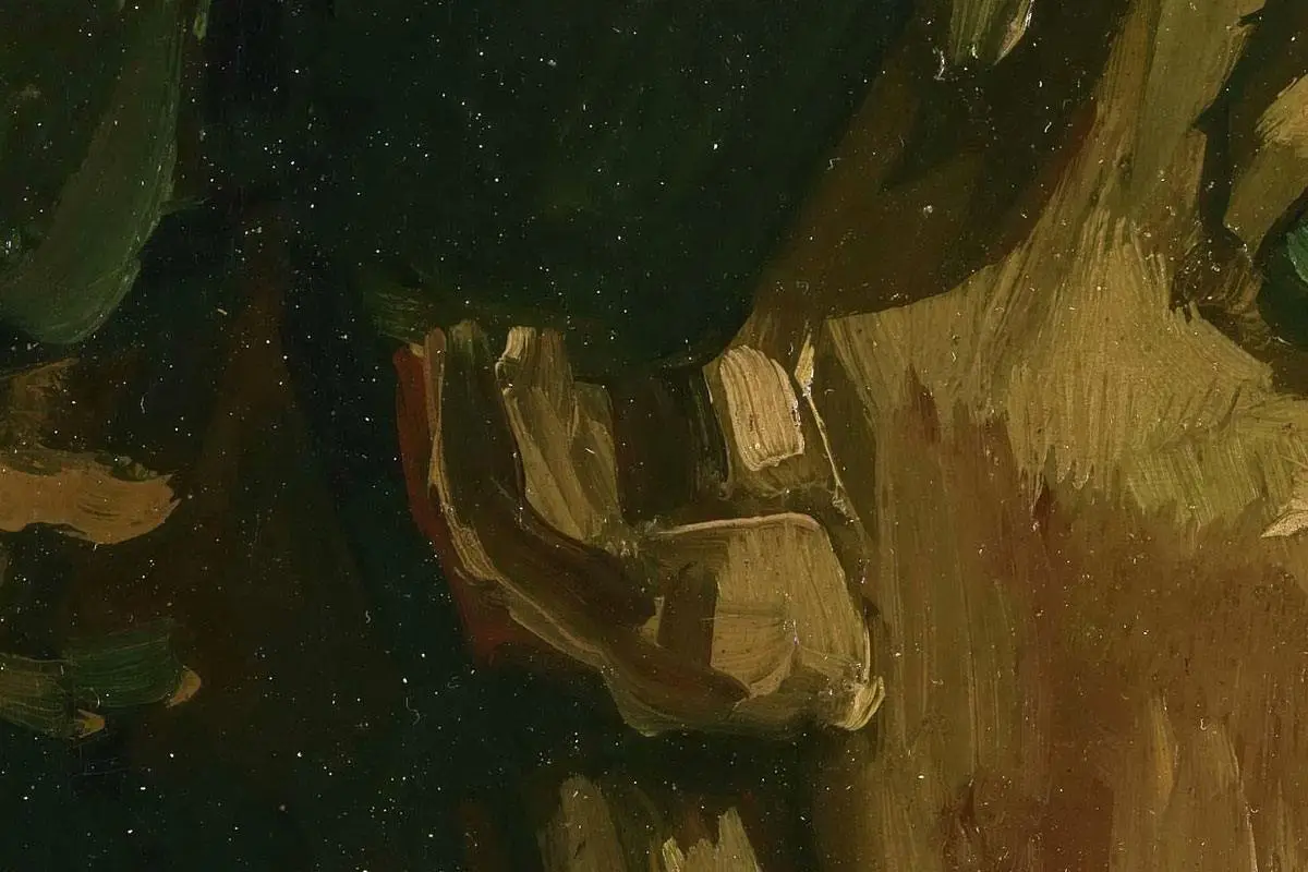 梵高习作油画《女人头像》局部 (3)