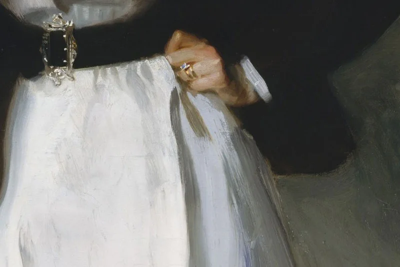 萨金特油画肖像《斯托克斯夫妇》局部 (5)