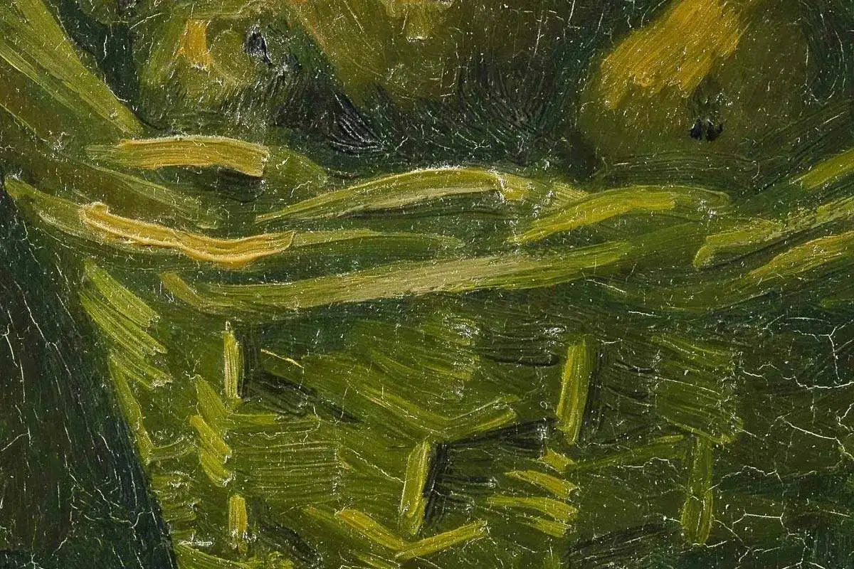 梵高油画静物《篮子里的土豆》高清大图局部细节 (1)