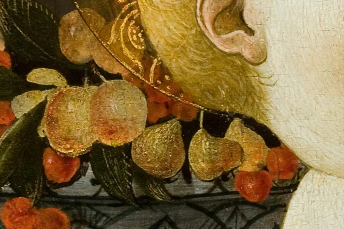 波提切利作品《读书圣母》局部 (6)