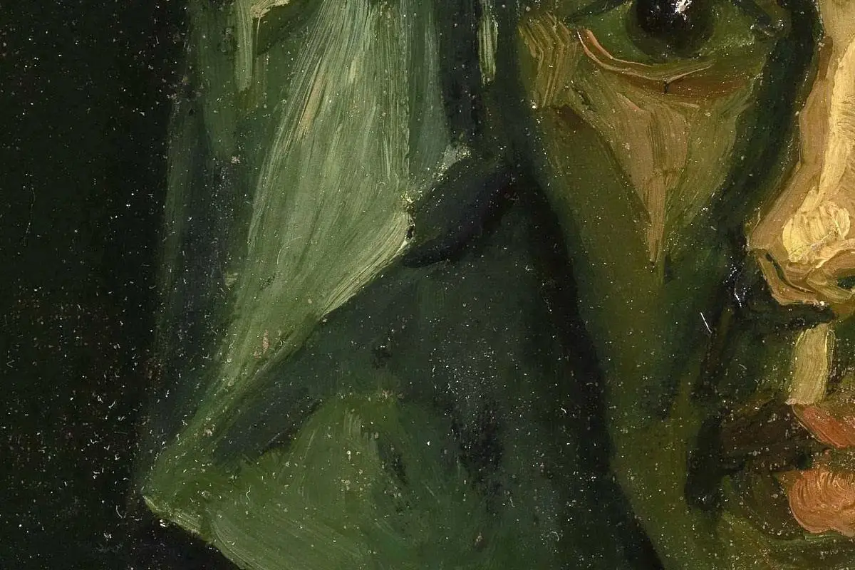 梵高油画头像习作《女人头像》局部 (4)