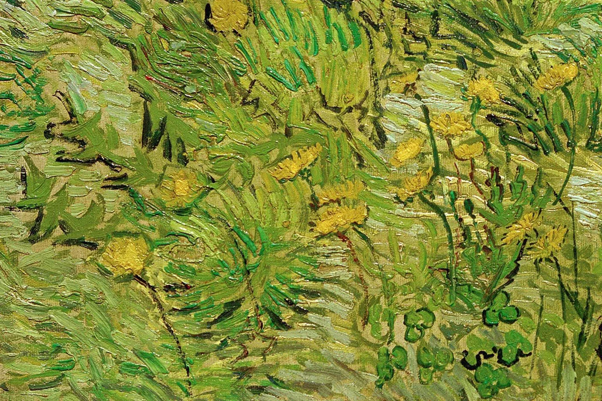 梵高作品《长满蒲公英的田野》局部 (4)