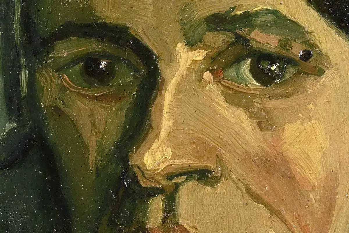 梵高油画头像习作《女人头像》局部 (1)