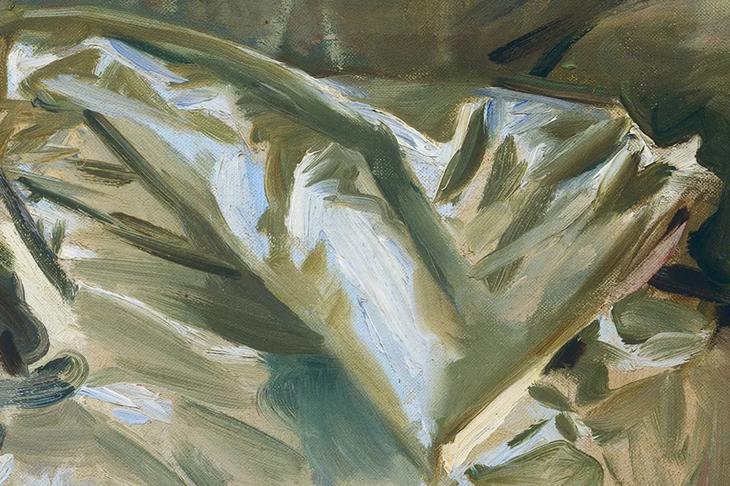 萨金特油画作品《休息》局部 (3)