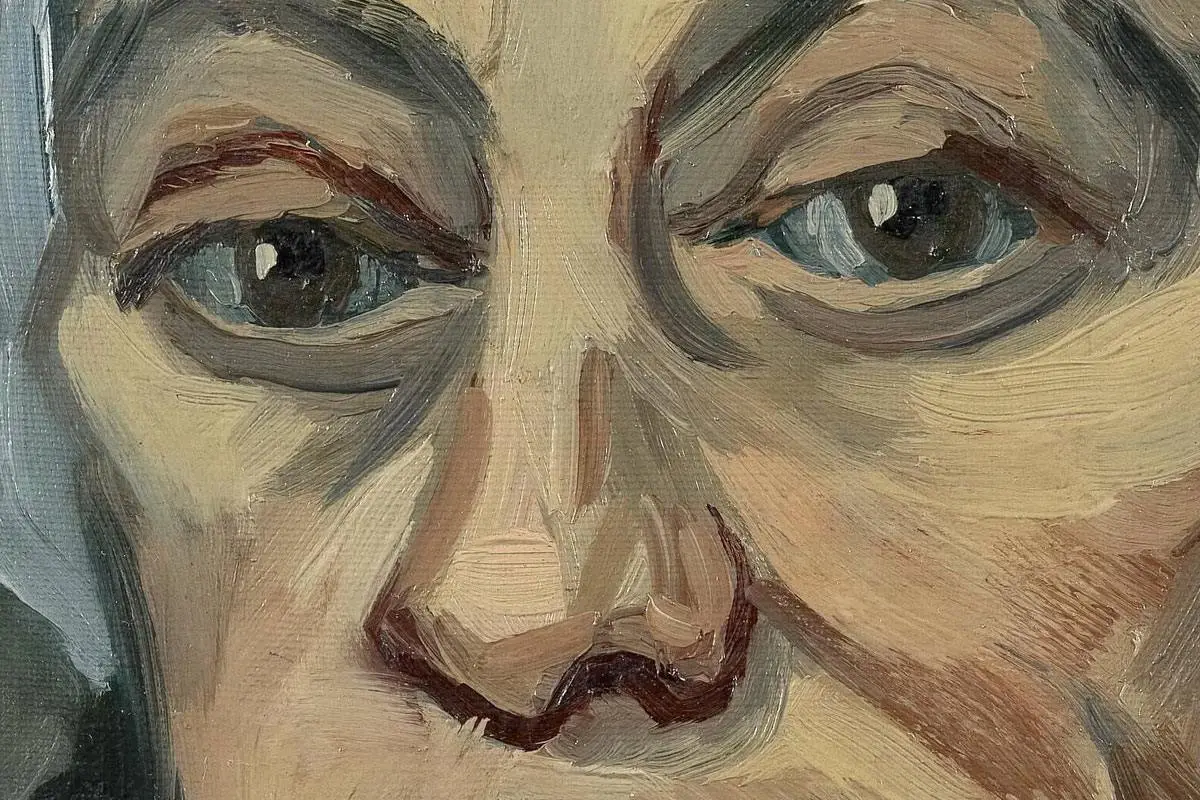 梵高油画头像《老年妇女头像》局部 (1)