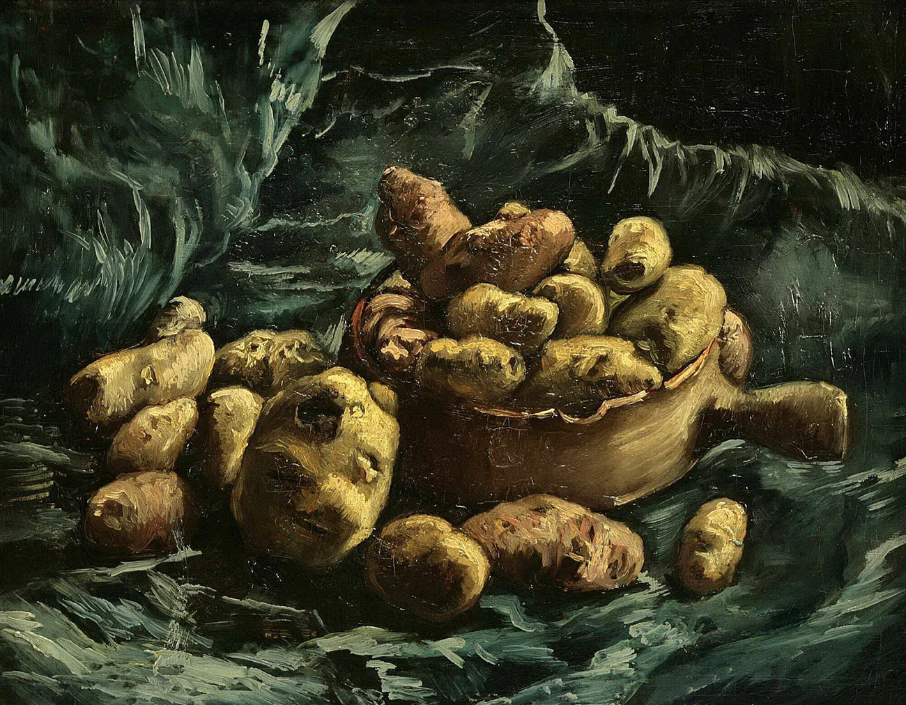 梵高作品《陶碗和土豆的静物》