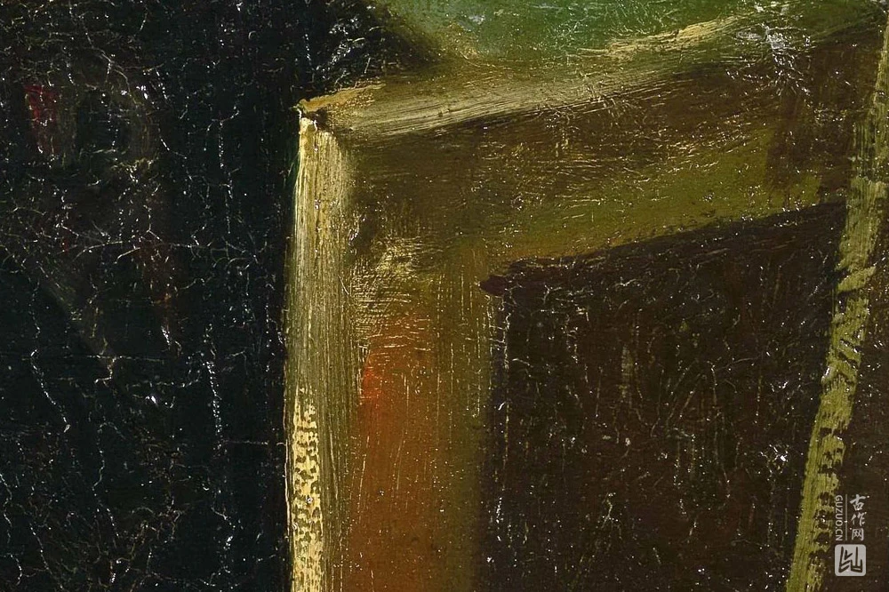 画架前戴深色毛毡帽的梵高自画像局部 (3)