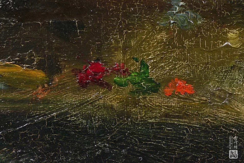 画架前戴深色毛毡帽的梵高自画像局部 (4)