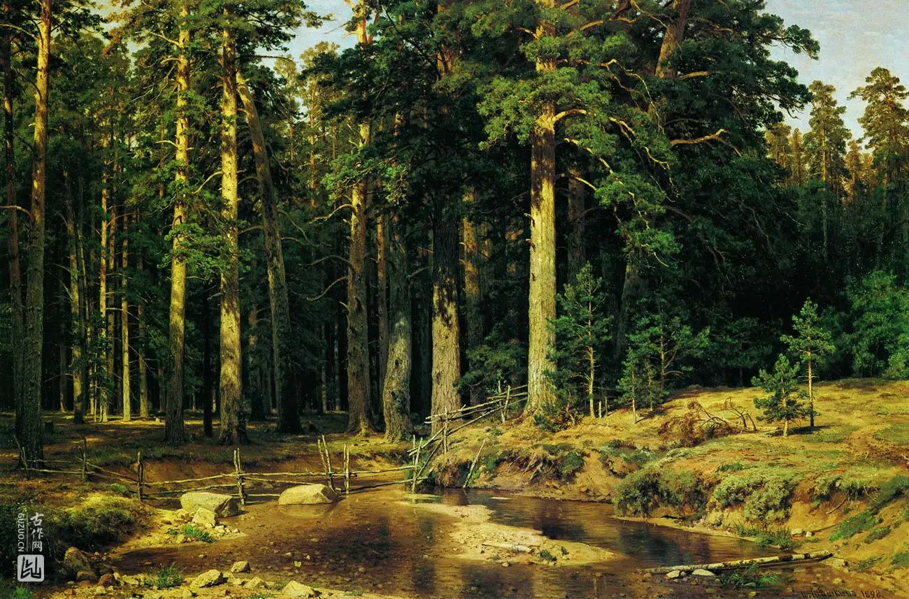 希施金油画森林风景作品高清图片