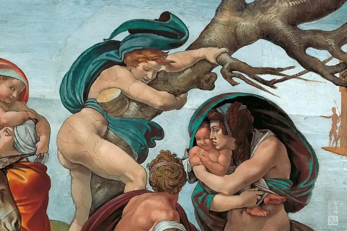 米开朗基罗壁画《洪水》局部 (1)
