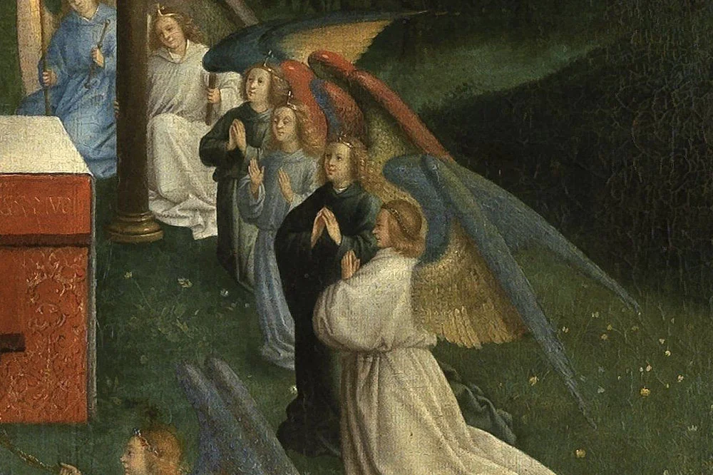 扬‧范艾克祭坛画作品《羔羊的颂赞》局部 (3)