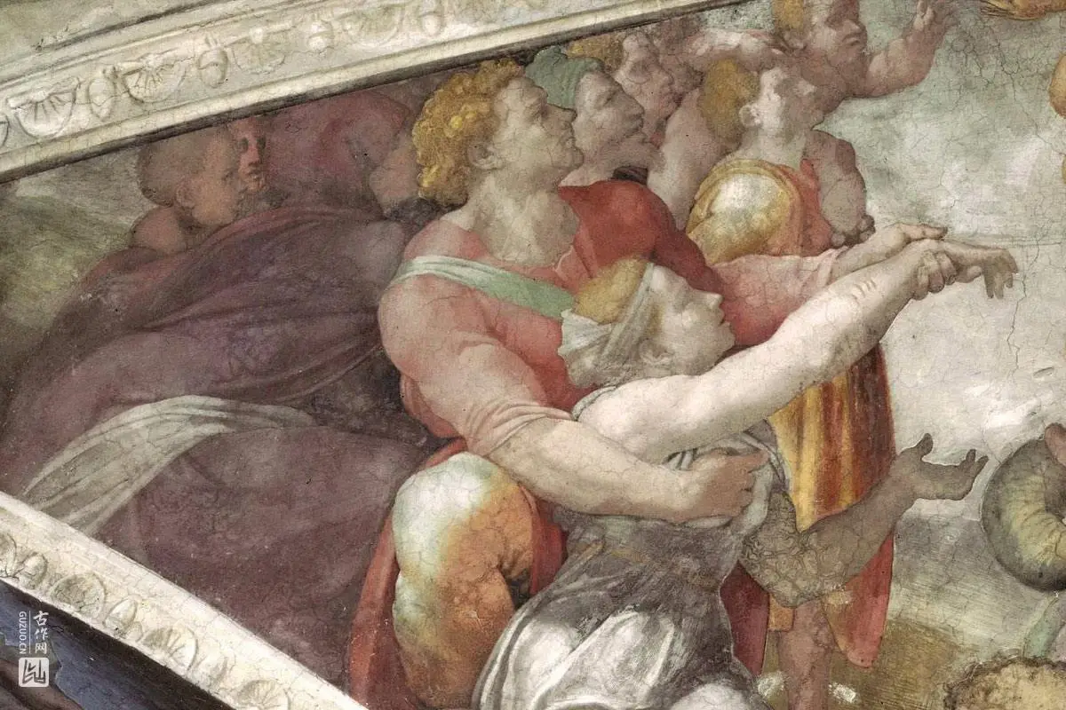 米开朗基罗西斯廷教堂壁画《铜蛇》局部 (1)