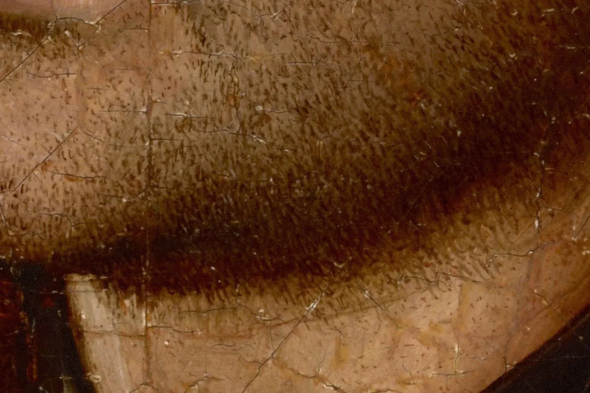 扬·凡·艾克油画肖像《戴蓝色头巾的男人肖像》局部 (3)