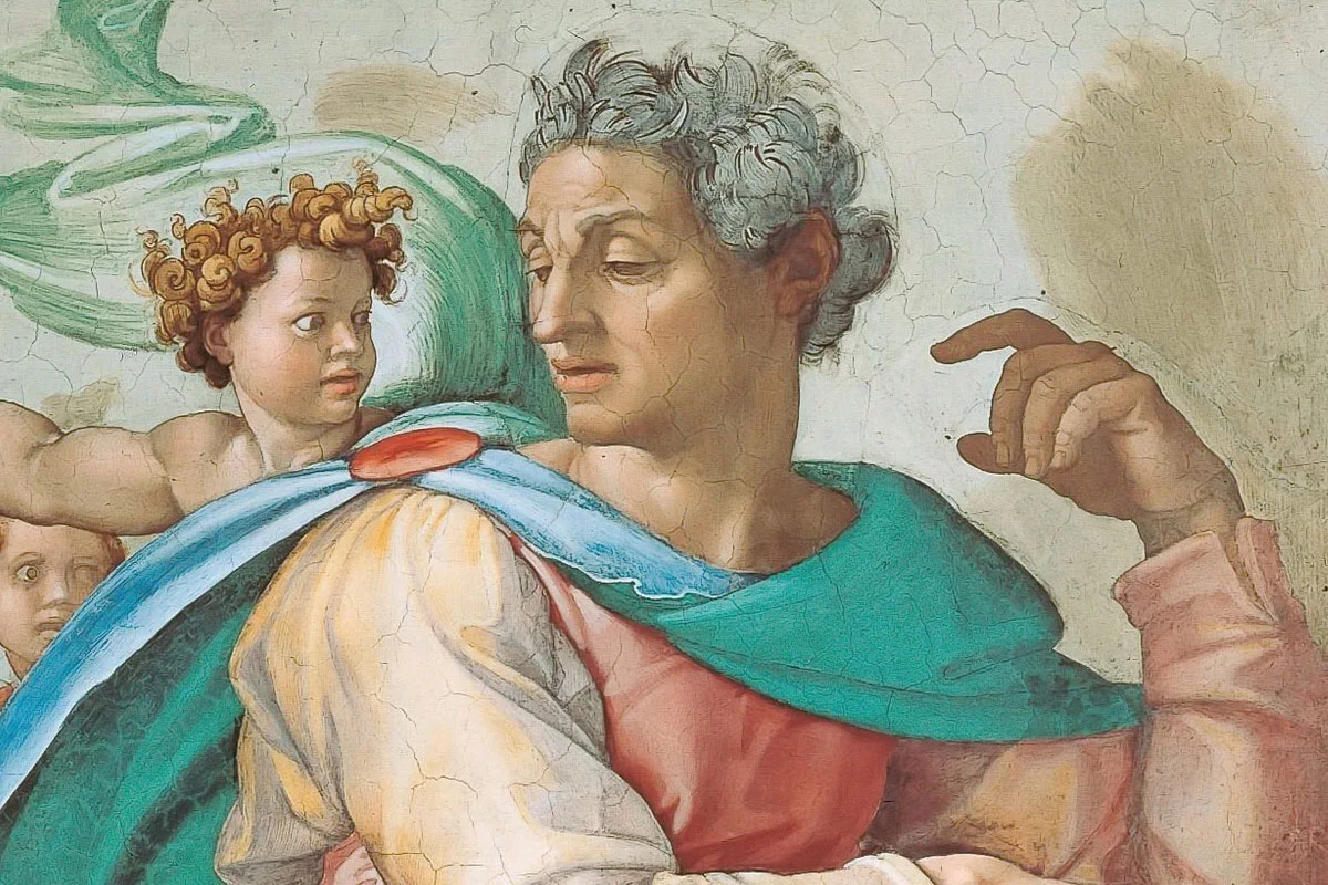 西斯廷教堂的壁画 米开朗基罗《先知以赛亚》局部 (1)