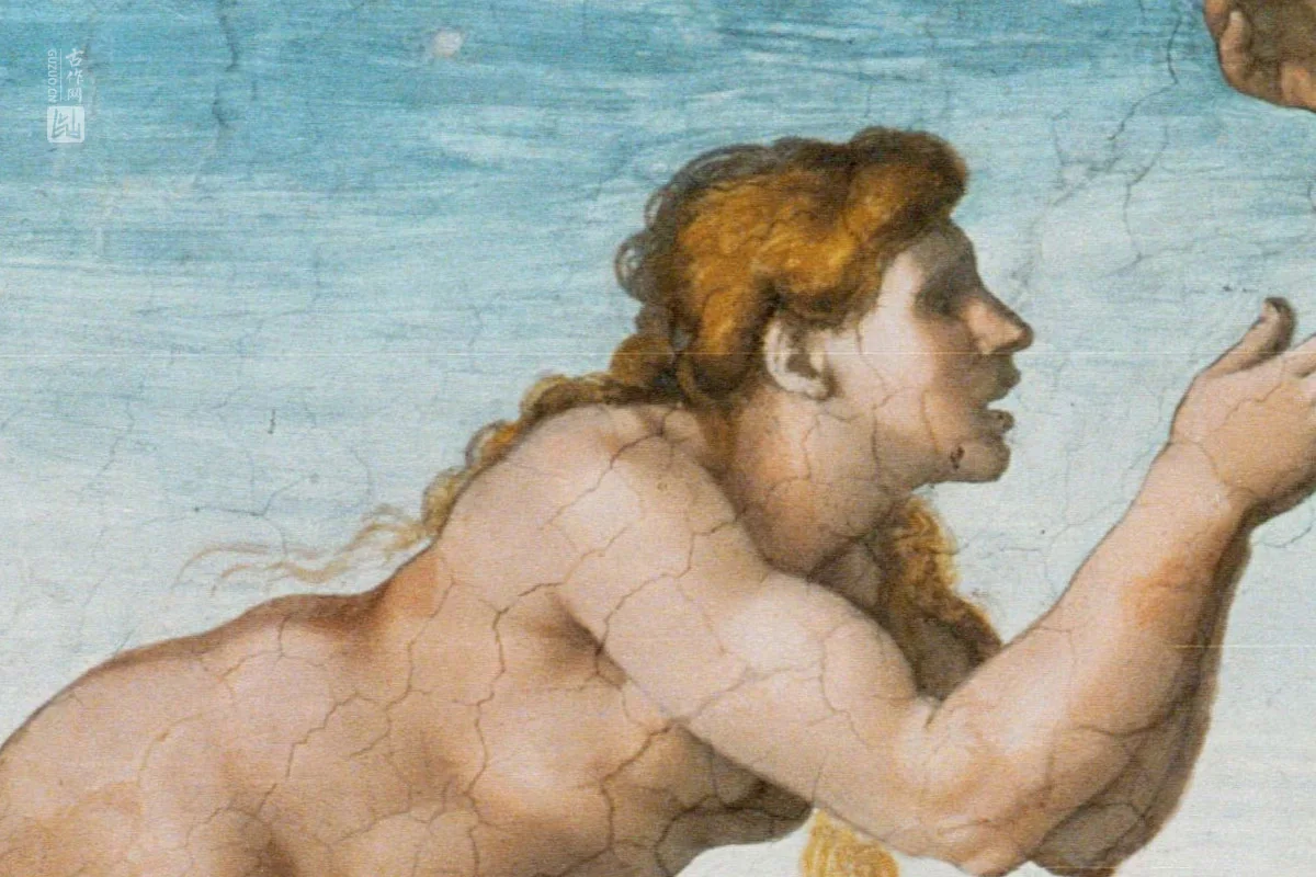 米开朗基罗壁画作品《创造夏娃》局部 (2)