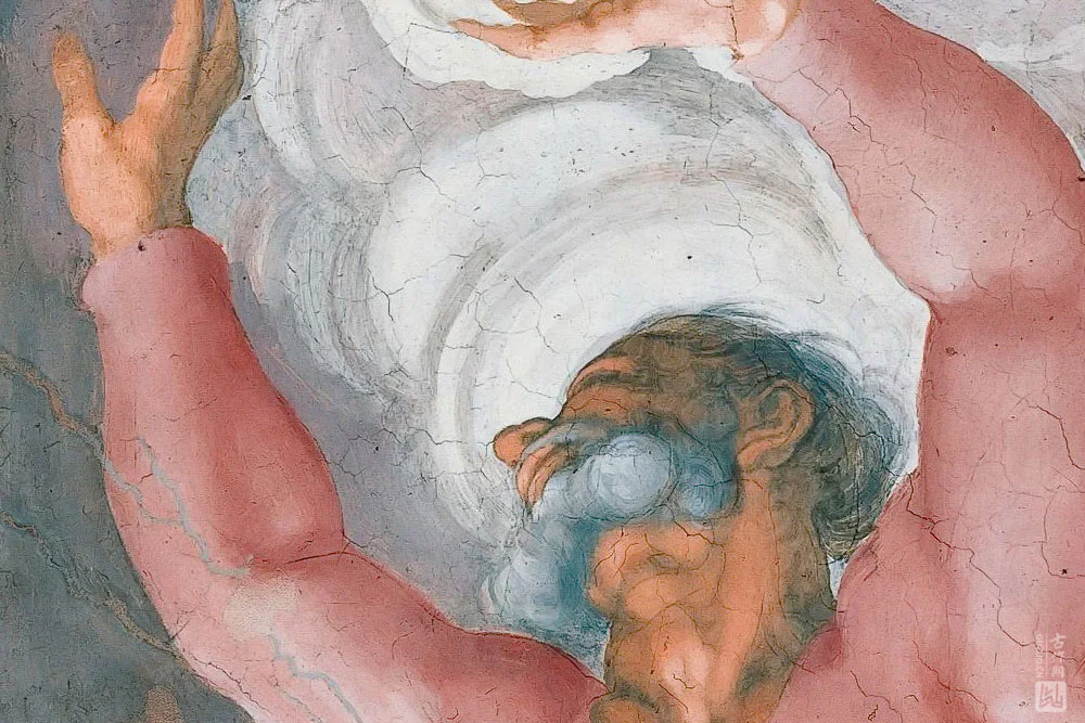 米开朗基罗西斯廷教堂壁画《上帝将光明与黑暗分开》局部 (1)