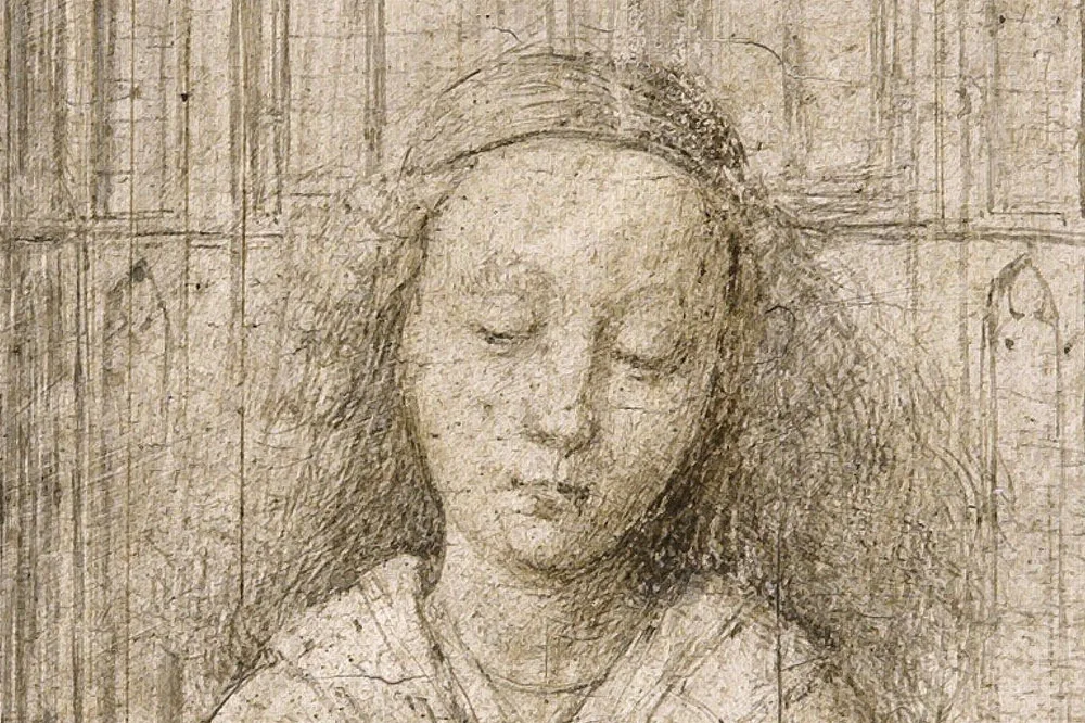 扬·凡·艾克作品《圣芭芭拉》高清大图局部 (1)