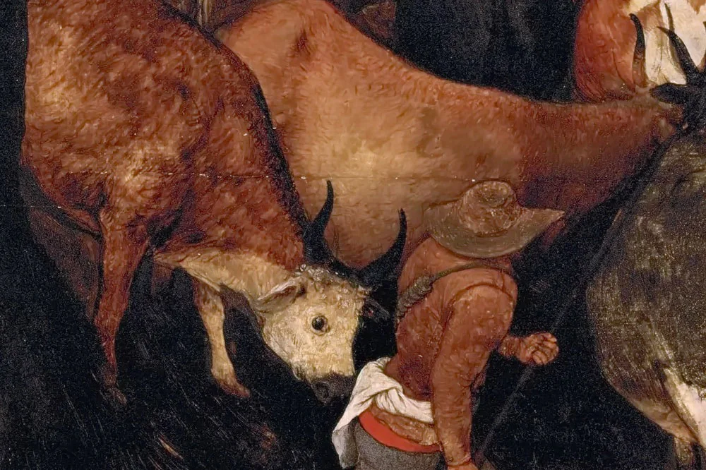 彼得·勃鲁盖尔作品《牧群归来》局部 (1)