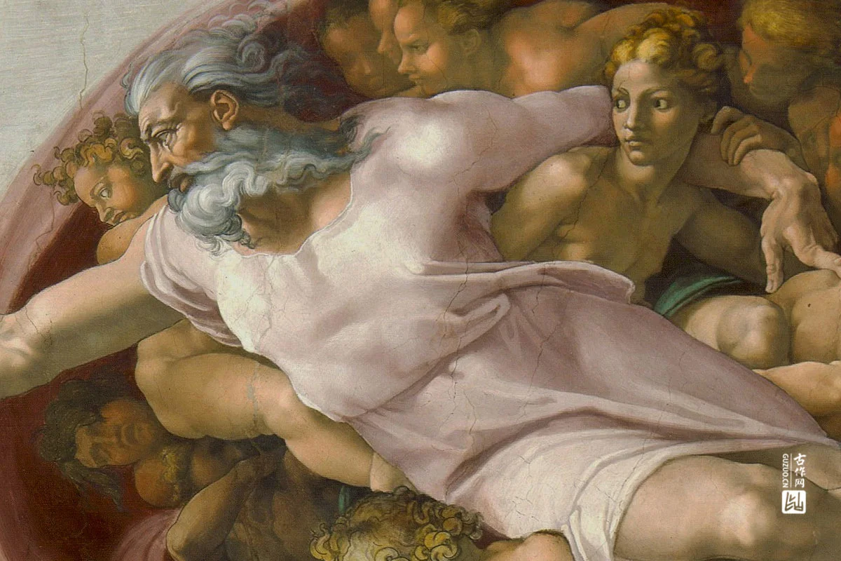 米开朗基罗壁画作品《创造亚当》局部 (4)