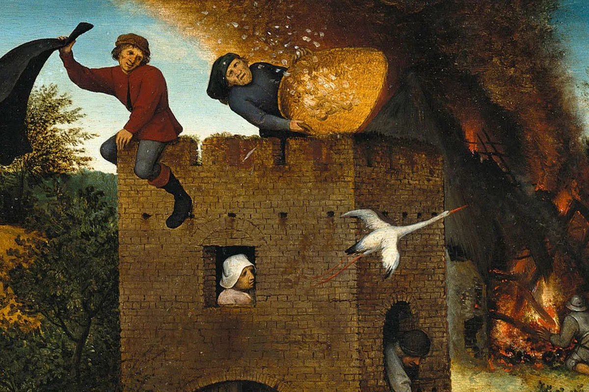 老勃鲁盖尔寓言画作品《尼德兰箴言》局部 (5)