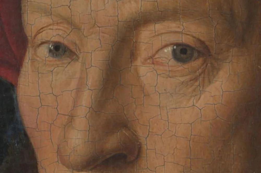 扬·凡·艾克油画头像《戴着头巾的自画像》局部 (1)