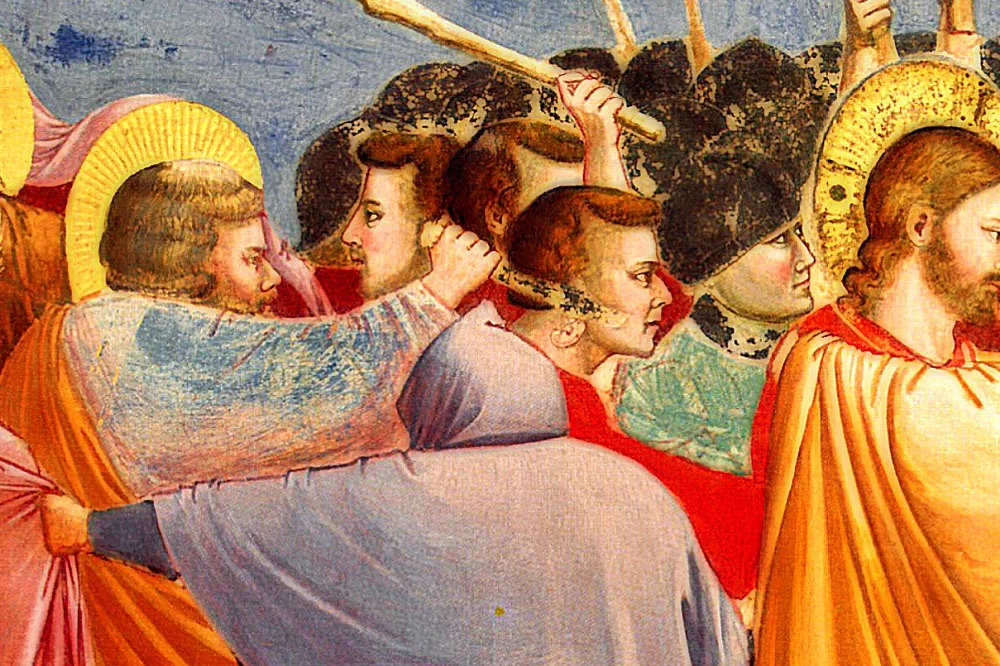 乔托代表作《犹大之吻》高清大图局部 (2)