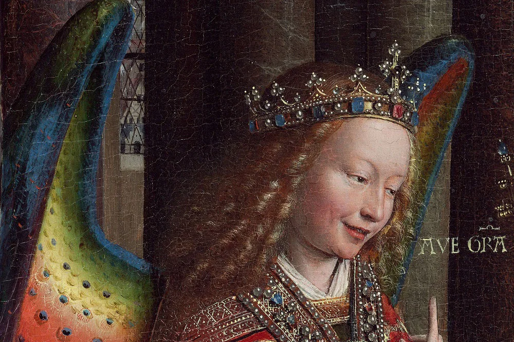 扬·凡·艾克油画作品《天使报喜》局部 (2)