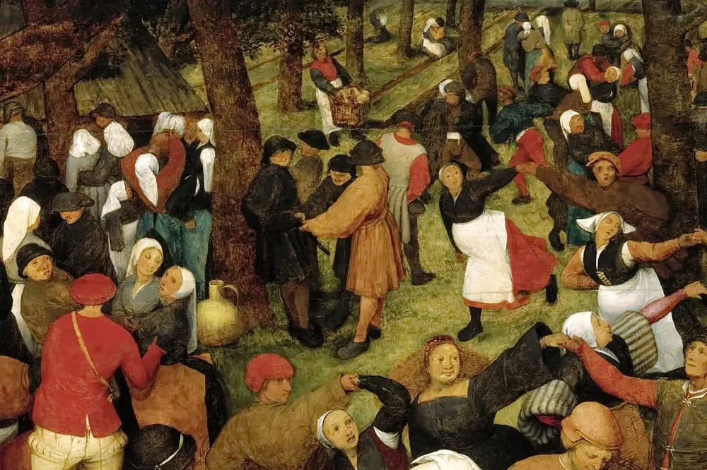 彼得·勃鲁盖尔风俗画作品《露天婚礼舞蹈》局部 (4)