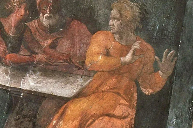 米开朗基罗西斯廷教堂天顶壁画《哈曼的惩罚》局部 (1)