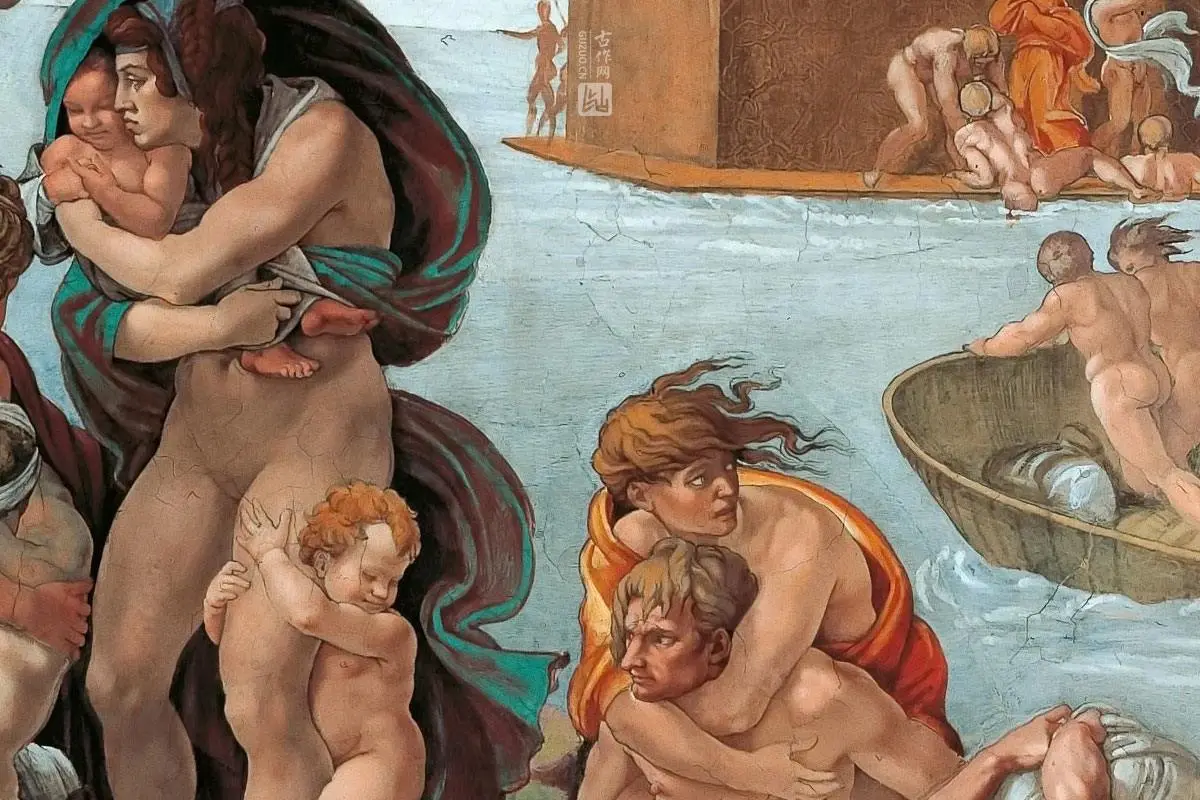 米开朗基罗壁画《洪水》局部 (4)