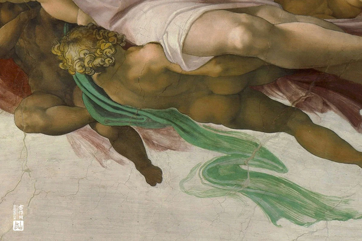 米开朗基罗壁画作品《创造亚当》局部 (6)