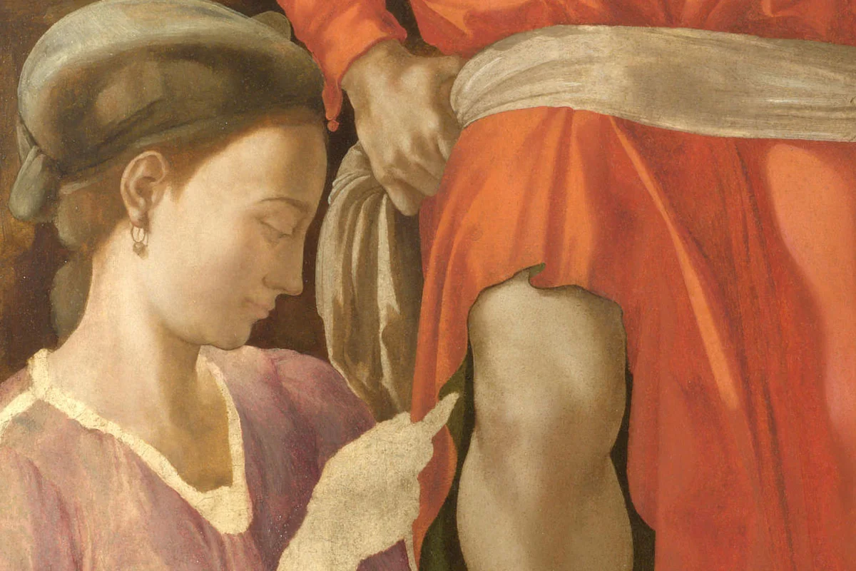 米开朗基罗蛋彩画作品《安葬》局部 (3)