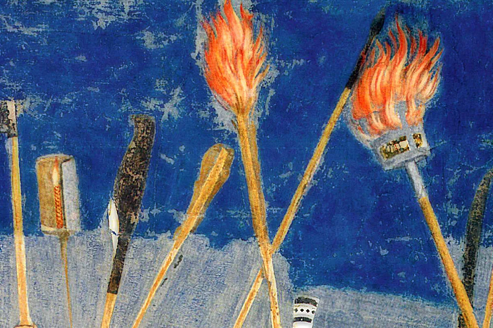 乔托代表作《犹大之吻》高清大图局部-(4)