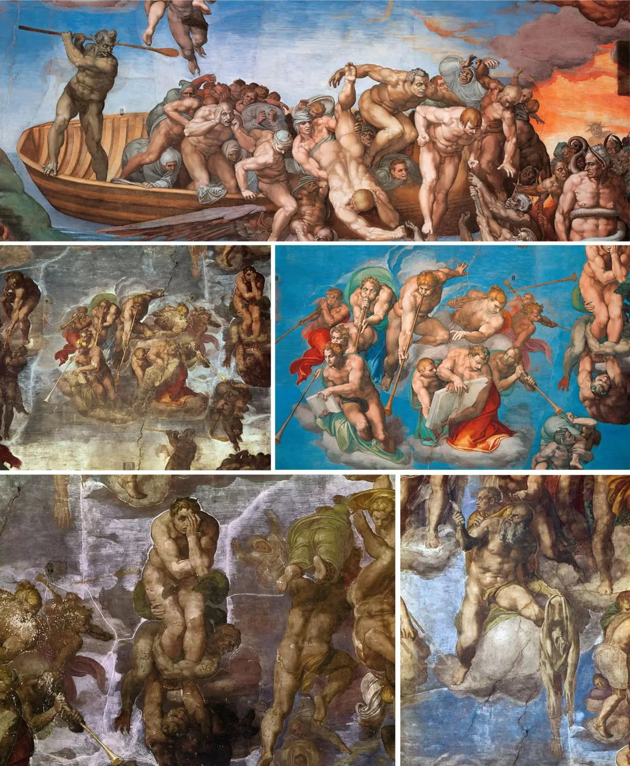 米开朗基罗大型壁画作品《最后的审判》高清大图_03