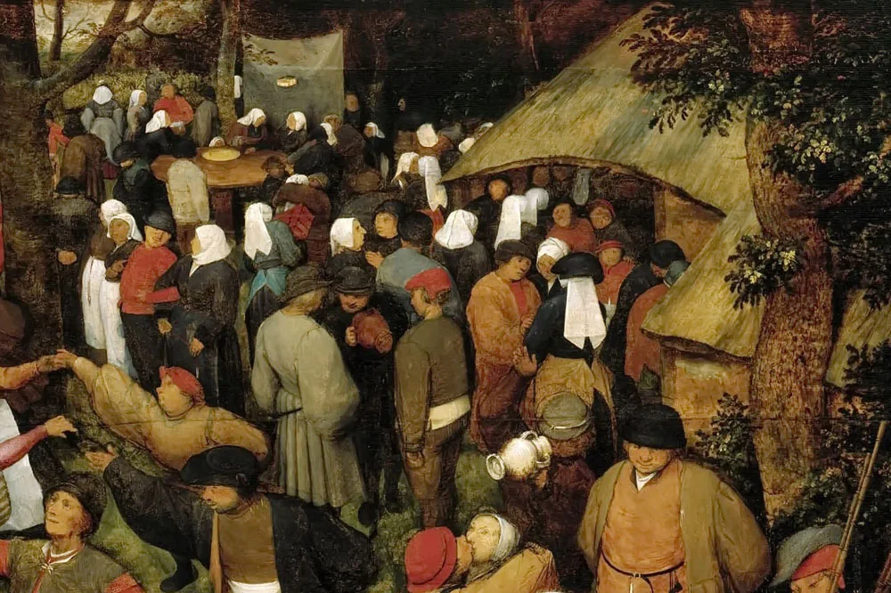 彼得·勃鲁盖尔风俗画作品《露天婚礼舞蹈》局部 (3)