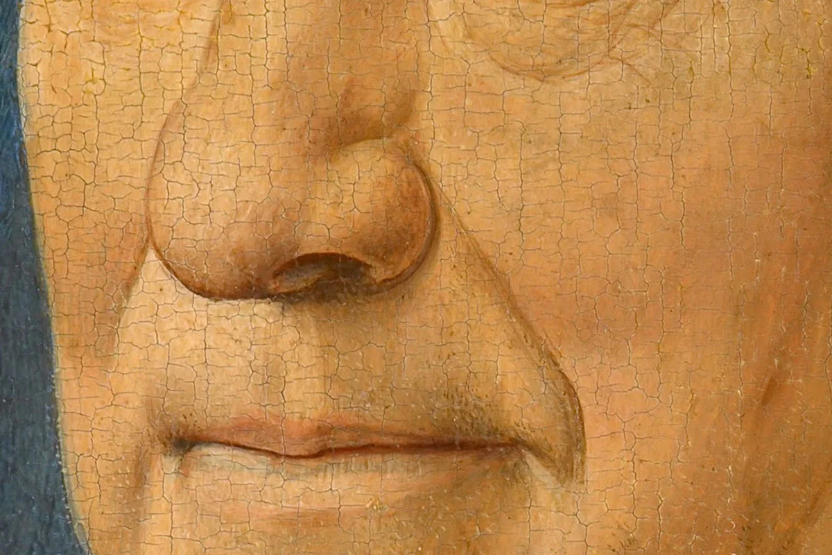 扬·凡·艾克肖像画作品《红衣主教尼科洛·阿尔贝加蒂》局部 (2)