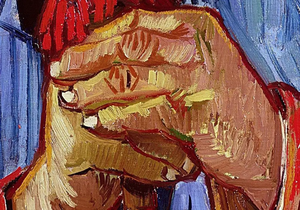 梵高油画《普罗旺斯牧羊人》局部 (3)