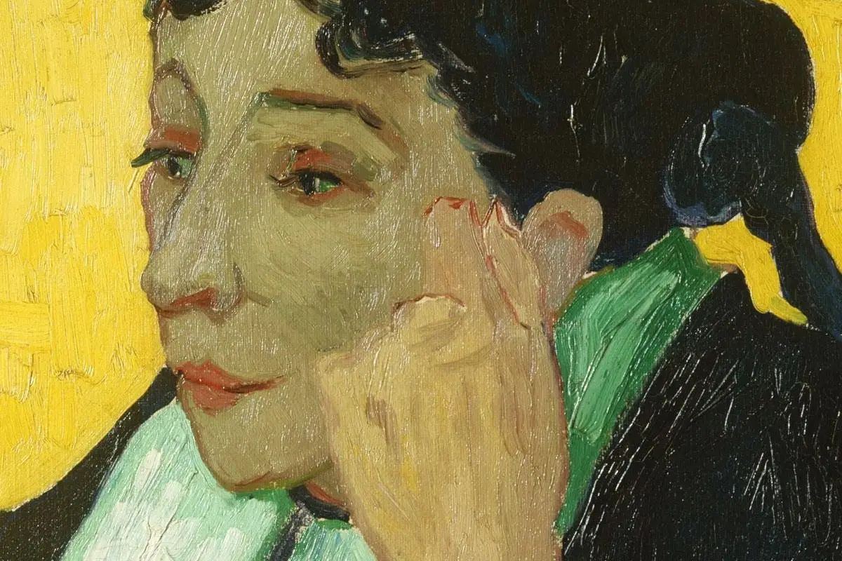 梵高油画人物《来自阿尔勒的女人》局部 (1)