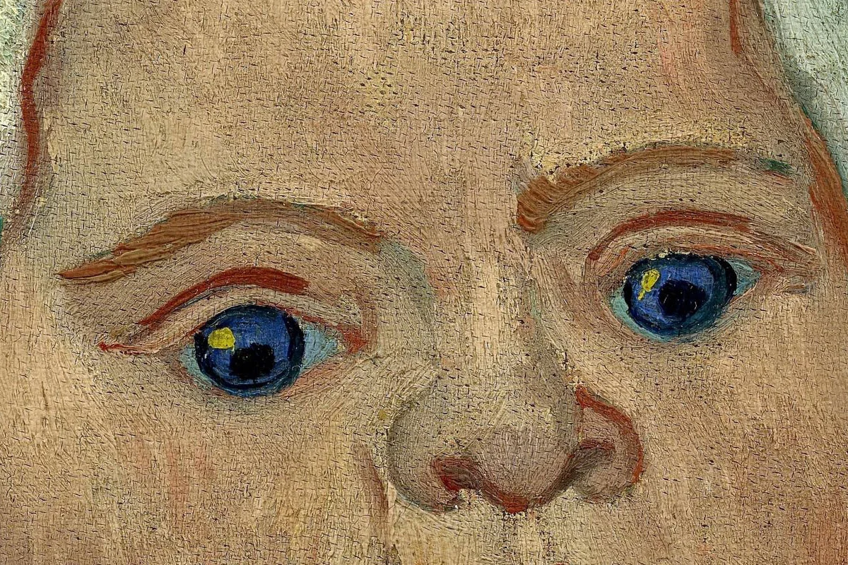 梵高《婴儿马塞尔·鲁林》肖像画局部 (1)