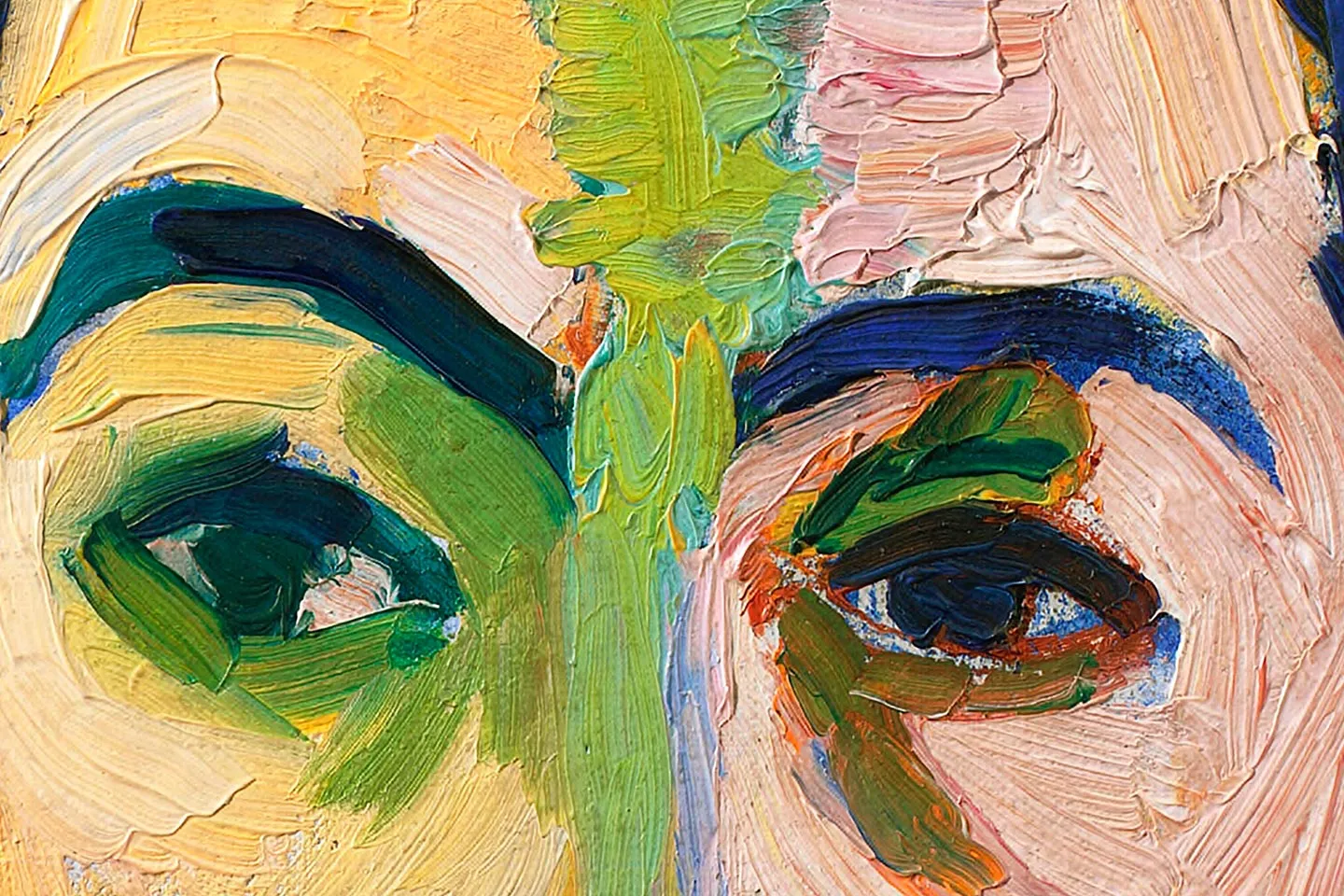 亨利·马蒂斯《带绿色条纹的马蒂斯夫人像》高清大图局部 (1)