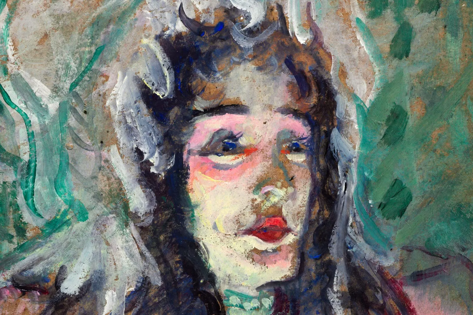 罗特列克油画人物《梅·贝尔福》局部 (1)