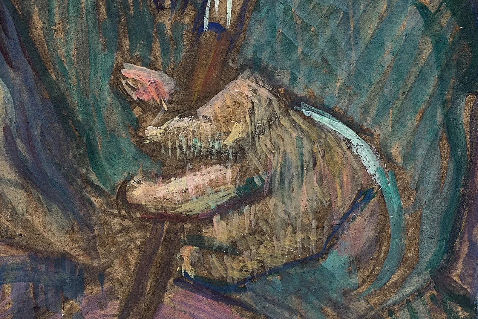 罗特列克油画《咖啡馆里的布瓦洛先生》局部 (3)