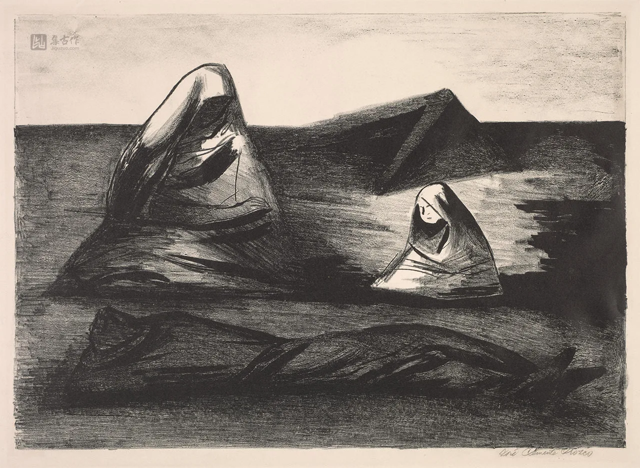 奥罗斯科石版画《倾颓之家》